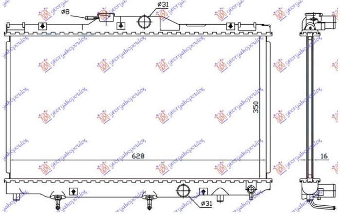 RADIATOR 1.4 PETROL +/-A/C (630x350) (KOYO)