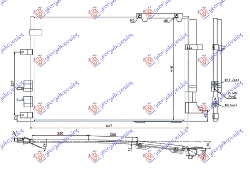 CONDENSER 3.2 JTS PETROL 2.4 JTDM DIESEL (615x416x12)