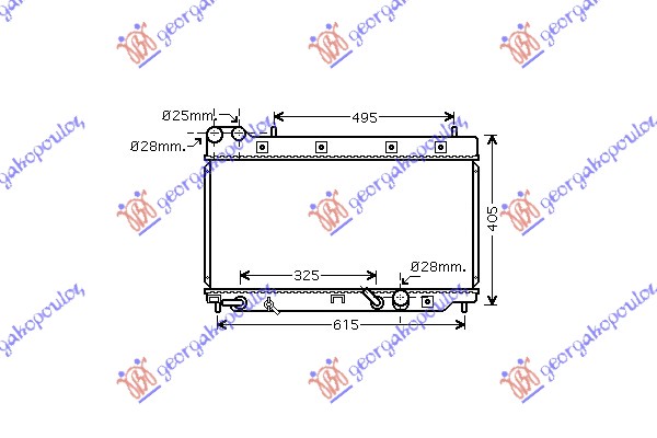 RADIATOR 1.4 PETROL +/- A/C AUTOMATIC 2004- (325x650)