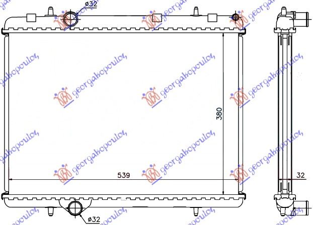 RADIATOR 1.6 DIESEL HDi (380x562x32)