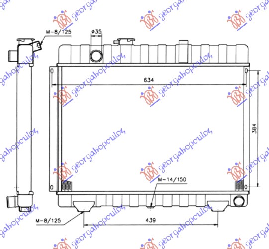 RADIATOR 2.4 DIESEL 1976-1986 (410x620)