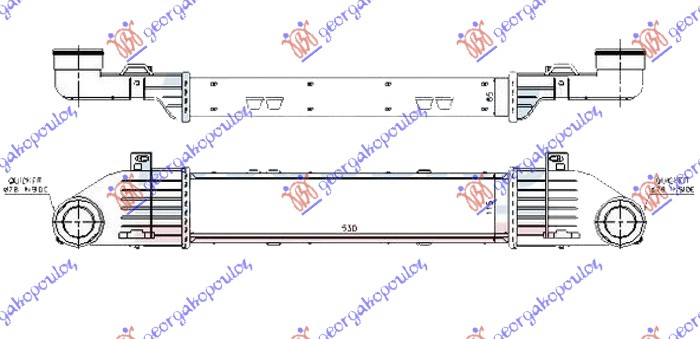RADIATOR INTERCOOLER 3.2 CDi DIESEL (530x115x65)