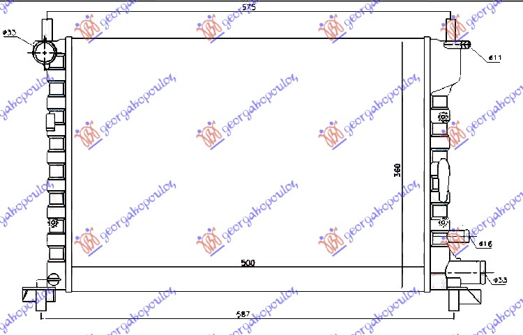 RADIATOR 1.2-1.3-1.4-1.6-1.7 + A/C (520x378) (NRF)