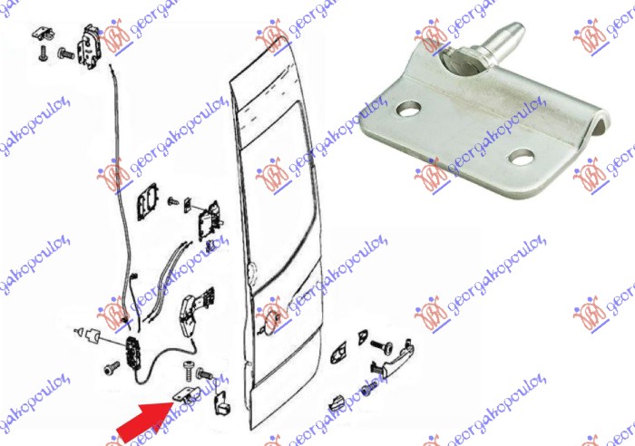 DOOR LOCK STRIKER REAR LOWER
