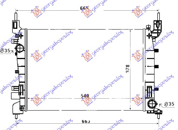 RADIATOR 1.4 PETROL (54x375x28)