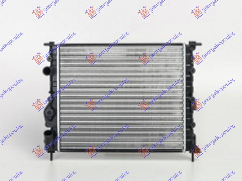RADIATOR PETROL/DIESEL (430x378) WITH VALVE & BOLT ON COOLING FAN (VALEO)