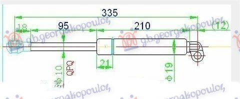 GAS SPRING TAIL GATE (335L-520N)