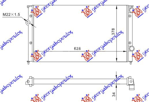 RADIATOR 1.9 DIESEL TDI (625x379x32)