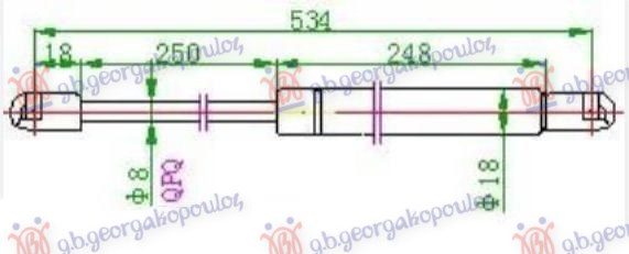 GAS SPRING TAIL GATE 5D (534,5L-585N)