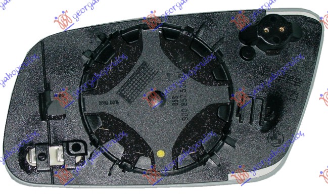 DOOR MIRROR GLASS BLUE HEATED 2000- (CONVEX GLASS)