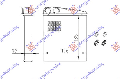 HEATER RADIATOR (185x176) (VALEO TYPE)