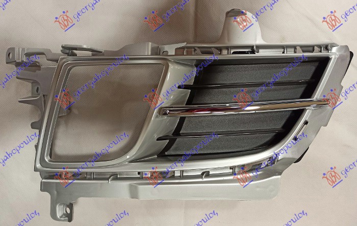 FRONT BUMPER GRILLE SILVER COMPLETE (W/ FOG LAMP HOLE) -2011