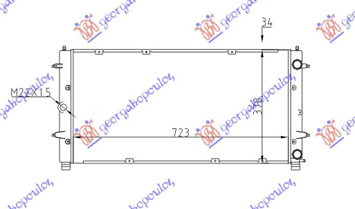 RADIATOR 1.8-2.0-2.5-2.8 PETROL - 1.9-2.4 D/TD - 2.5 TDI DIESEL (720x360x34) (MECHANICAL)