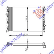 RADIATOR 1.6-1.8-2.0 MANUAL - A/C (525x377)