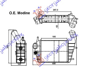 RADIATOR INTERCOOLER 1.9-2.4 JTD(240x195x62)