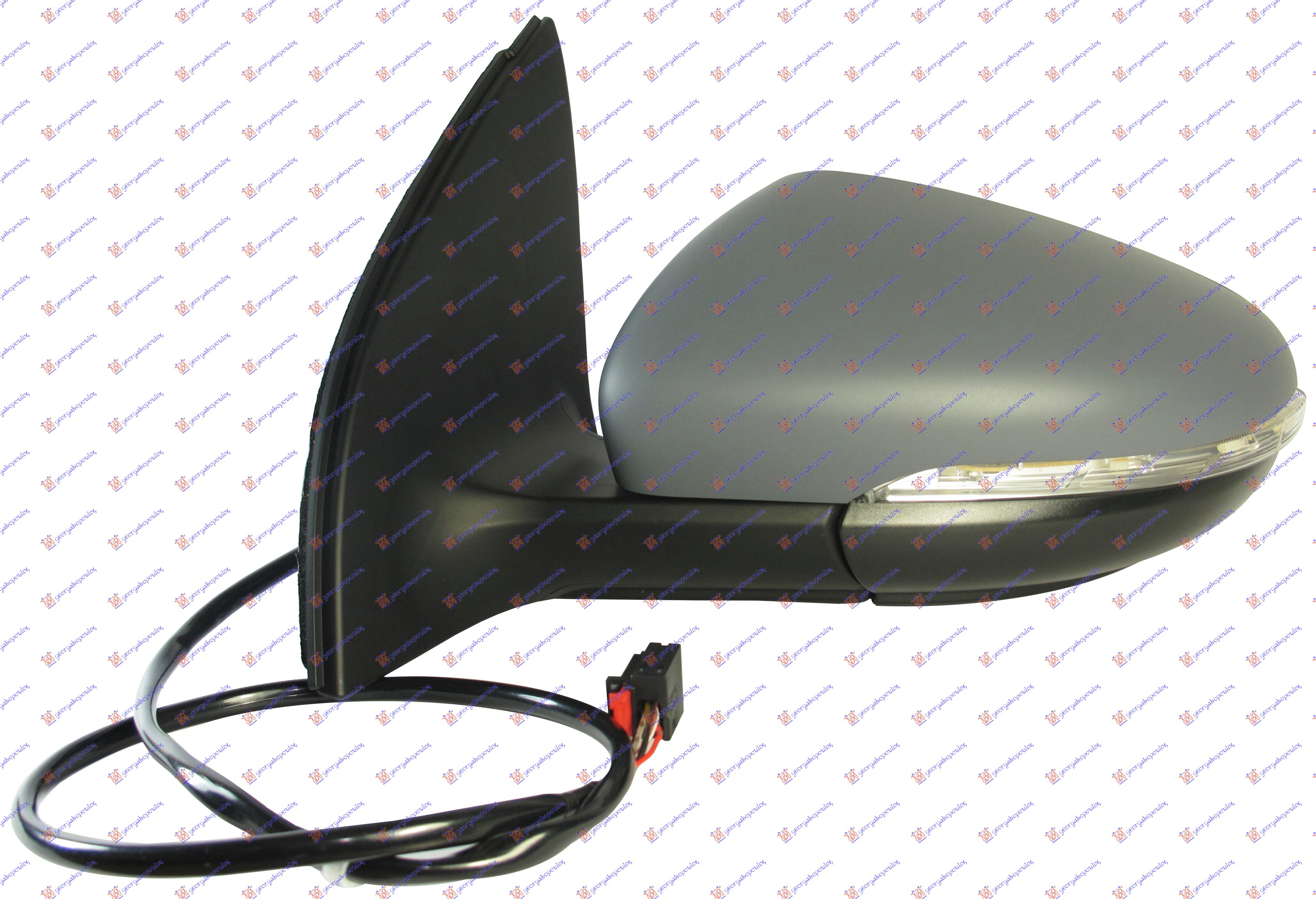 DOOR MIRROR ELECTRICAL HEATED FOLDABLE PRIMED (W/SIDE LAMP & FOOT LAMP) (A QUALITY) (ASPHERICAL GLASS)