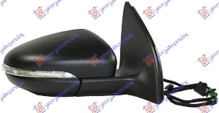 DOOR MIRROR ELECTRICAL HEATED PRIMED (W/SIDE LAMP & FOOT LAMP) (CONVEX GLASS)