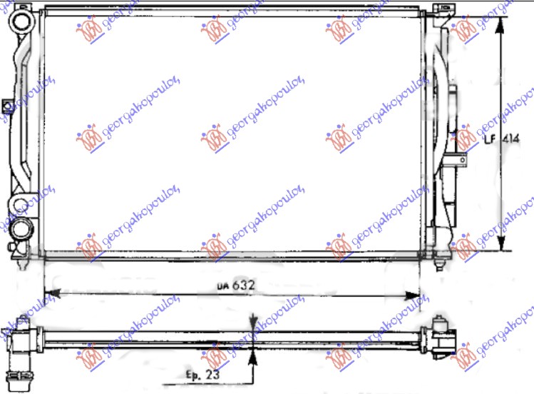 RADIATOR PETROL/DIESEL -AC (630x420) (VALEO)