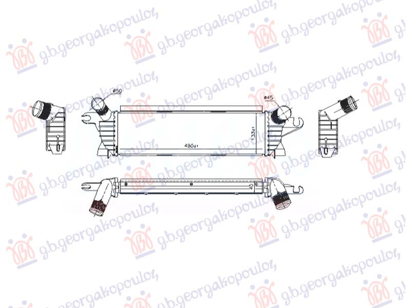 RADIATOR INTERCOOLER 1.9 DCI DIESEL 2000- (480x133)