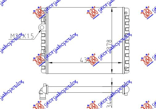 RADIATOR ALL MODELS MANUAL -AC (430x380) (NRF)