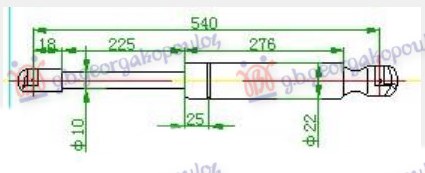 GAS SPRING TAIL GATE (543L-460N)
