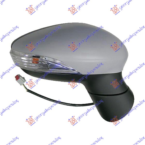 DOOR MIRROR HEATED PRIMED FOLDABLE (W/SIDE LAMP) (CONVEX GLASS)