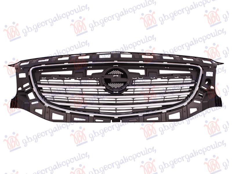 GRILLE COMPLETE (BLACK W/CHROME MOULDINGS) (W/O UPPER CHROME)