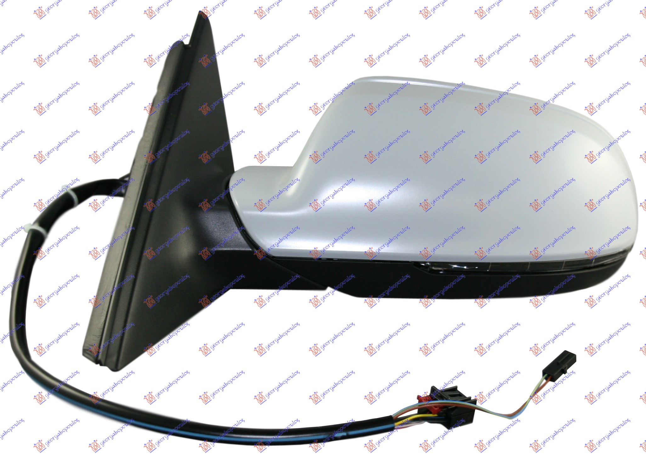 DOOR MIRROR ELECTRICAL HEATED PRIMED (W/SIDE LAMP) 2010- (10 PIN) (ASPHERICAL GLASS)