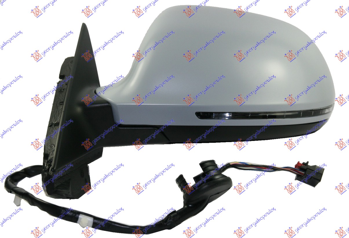 DOOR MIRROR ELECTRICAL HEATED PRIMED (W/SIDE LAMP) 3D -2010 (8 PIN) (A QUALITY) (ASPHERICAL GLASS)