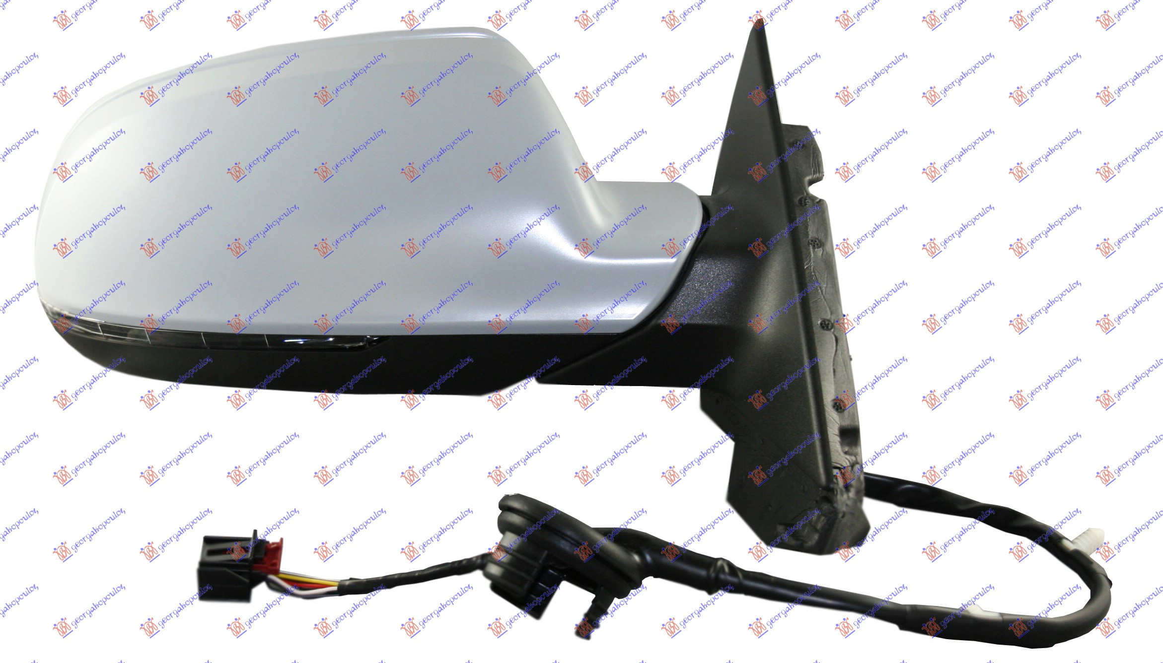 DOOR MIRROR ELECTRICAL HEATED PRIMED (W/SIDE LAMP) 3D 2010- (8 PIN) (A QUALITY) (CONVEX GLASS)