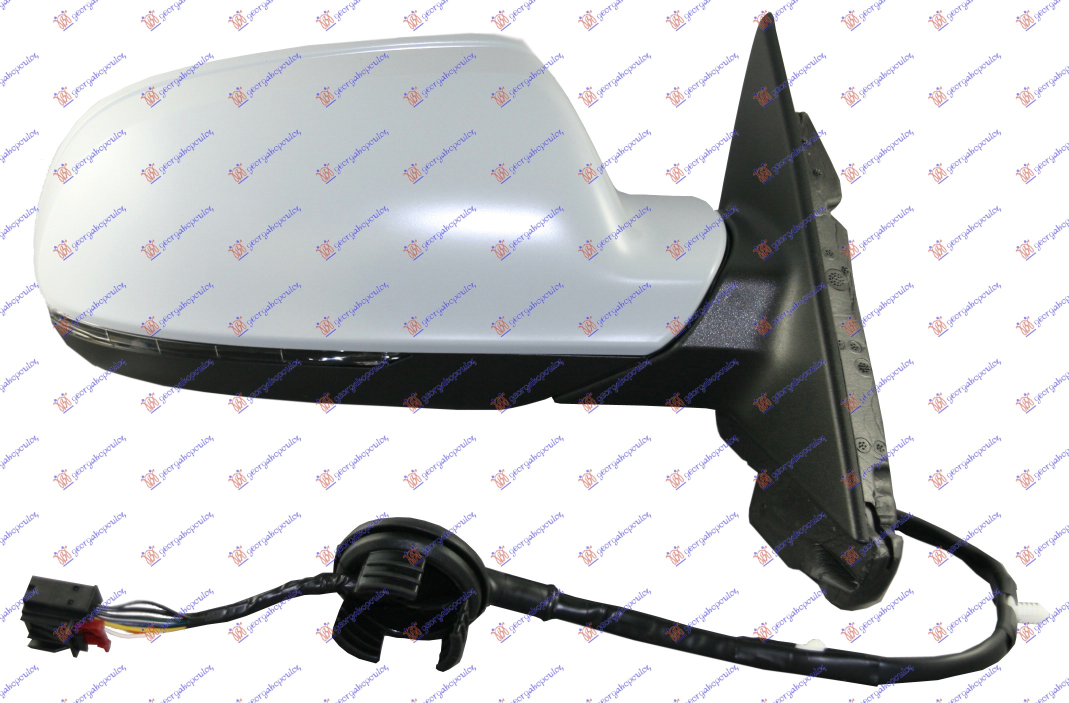 DOOR MIRROR ELECTRICAL HEATED PRIMED (W/SIDE LAMP) 5D 2010- (CONVEX GLASS)