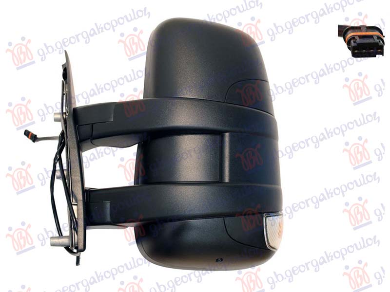 DOOR MIRROR MANUAL (W/SIDE LAMP & SENSOR) (W/POSITION LIGHT 16W) SHORT (CONVEX GLASS)
