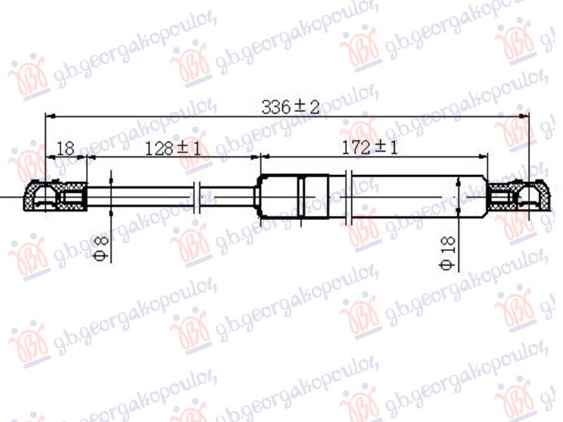 GAS SPRING TAIL GATE (336L-365N)
