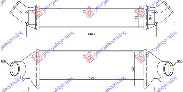 RADIATOR INTERCOOLER2.4 DIESEL. (40x127x76)