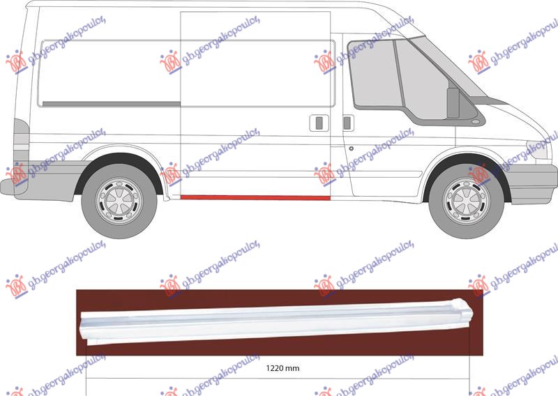 SLIDING DOOR SILL (MIDDLE)