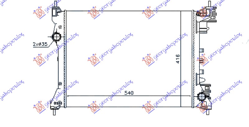 RADIATOR 1.4 PETROL +/- A/C (540x415x16)