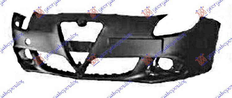 FRONT BUMPER PRIMED 2016- (W/CUTTING MARKS FOR PDC & WASHER HOLES)
