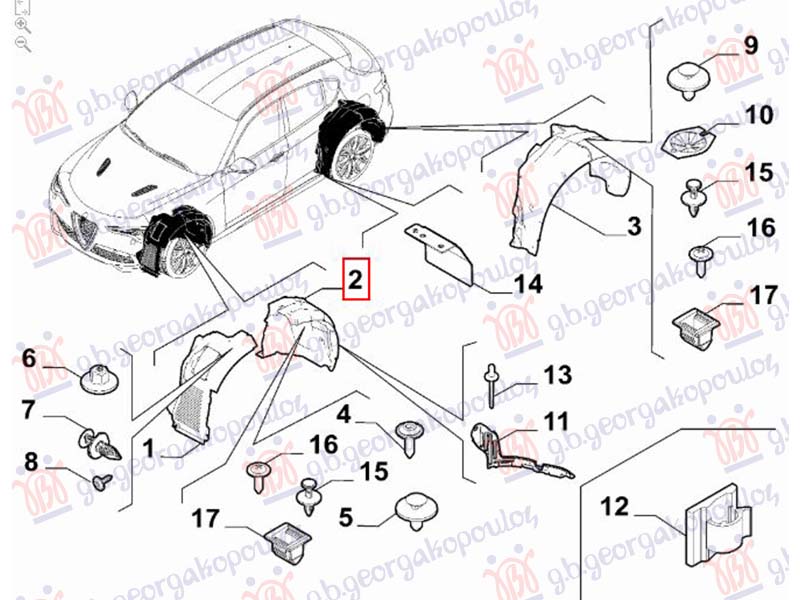 FRONT INNER COTTON FENDER (REAR PART) (ORIGINAL)