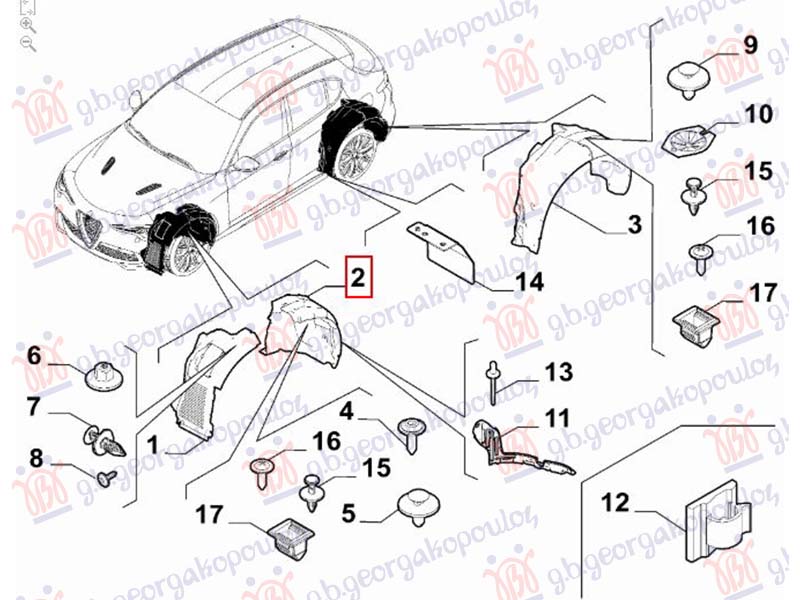 FRONT INNER COTTON FENDER (REAR PART) (ORIGINAL)