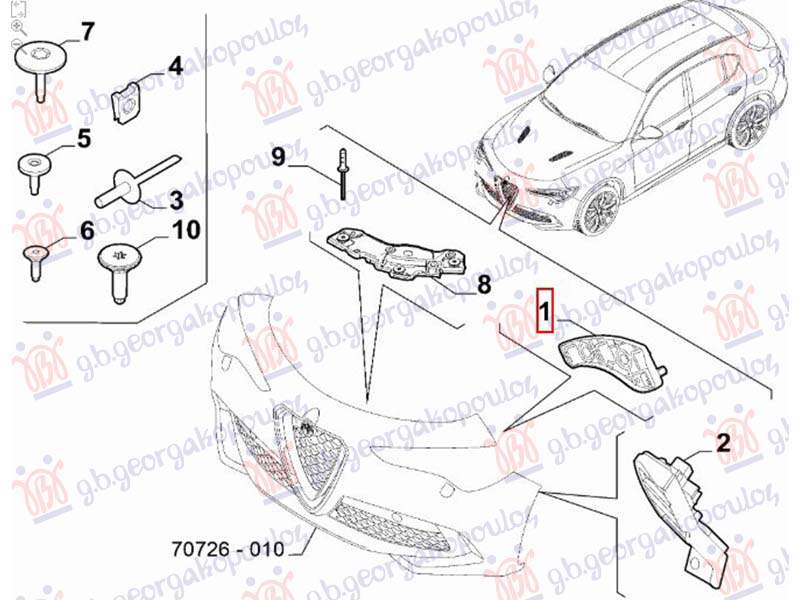 FRONT BUMPER BRACKET UPPER PLASTIC (ORIGINAL)