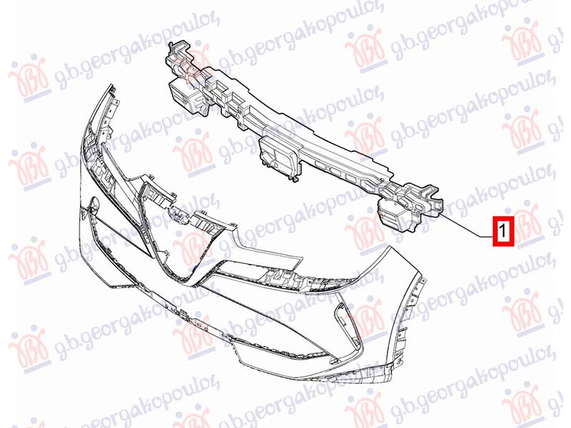 FRONT BUMPER REINFORCEMENT PLASTIC (ORIGINAL)