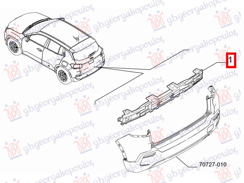 REAR BUMPER REINFORCEMENT PLASTIC (ORIGINAL)