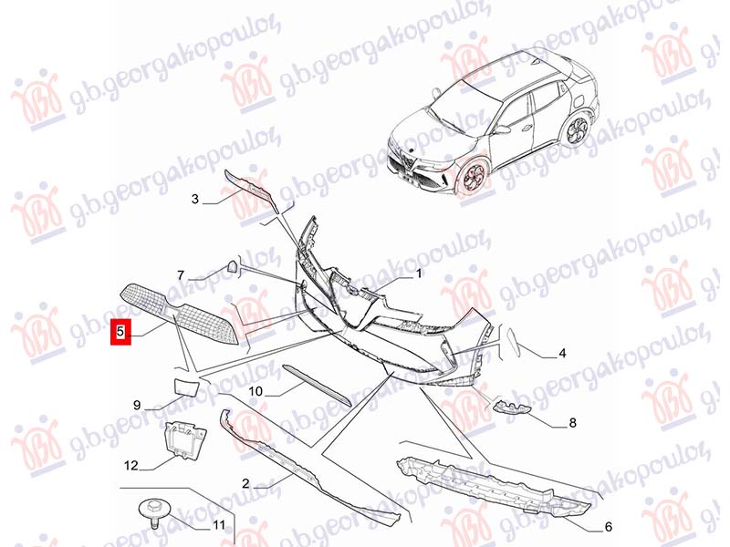 FRONT BUMPER GRILLE (ORIGINAL)