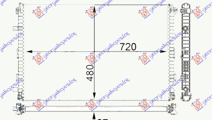 ADDITIONAL RADIATOR 3.0 TFSi PETROL - 3.0 TDi DIESEL (720x480x26)