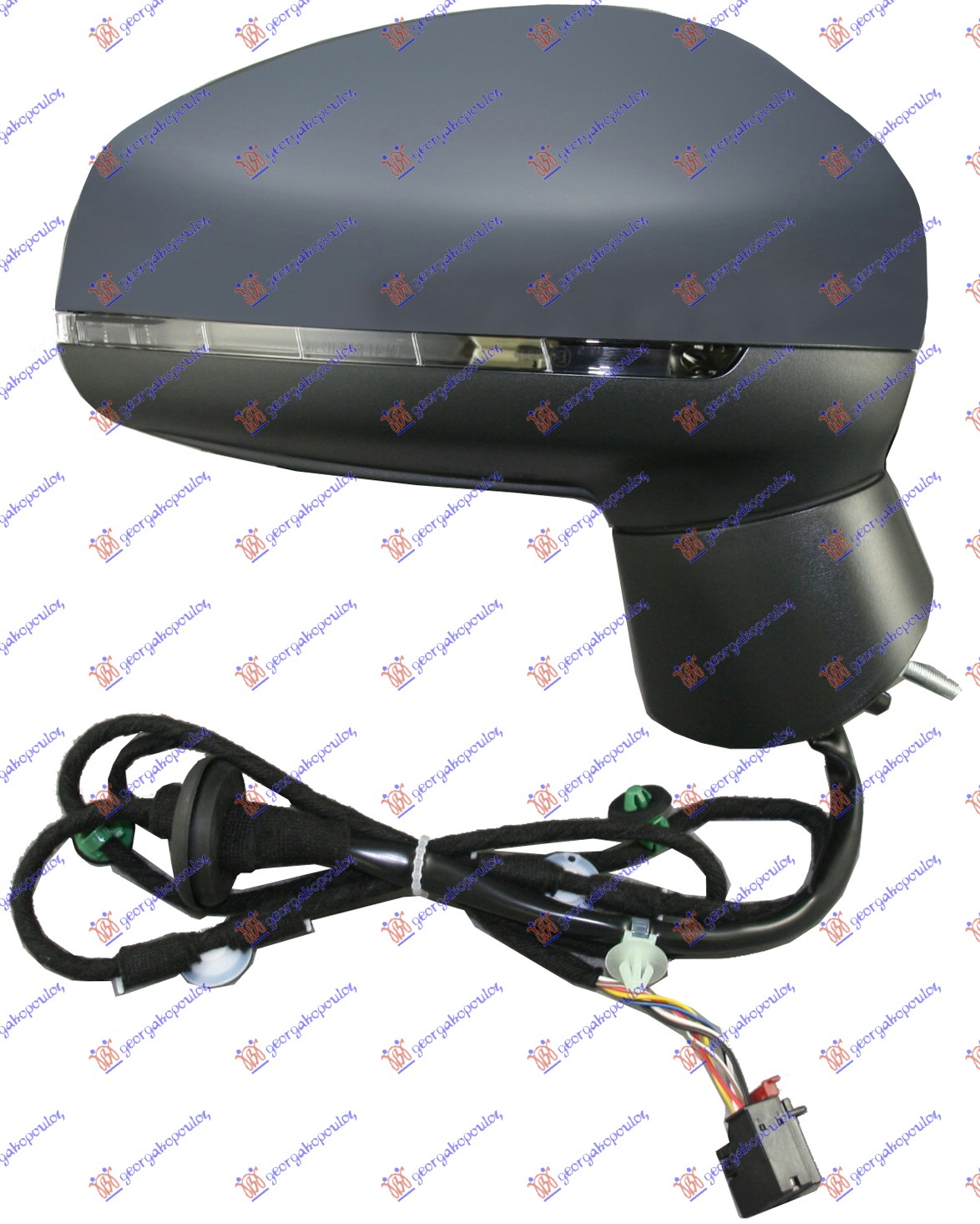 DOOR MIRROR ELECTRICAL HEATED PRIMED (W/SIDE LAMP) (CONVEX GLASS)