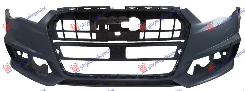 FRONT BUMPER PRIMED (S-LINE) (W/2 PDC & WASHER HOLES)