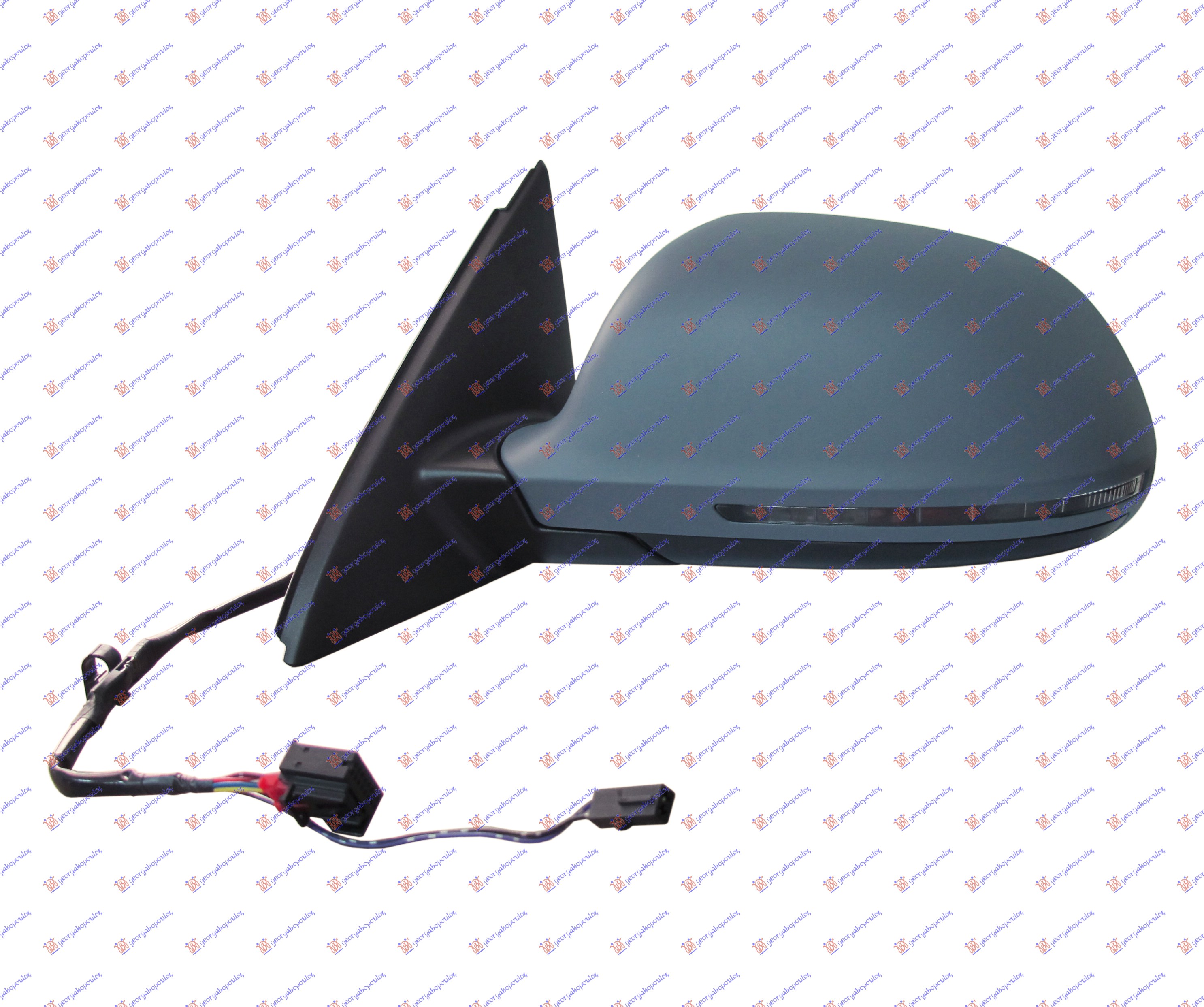 DOOR MIRROR ELECTRICAL HEATED FOLDABLE PRIMED (SIDE LAMP & LANE ASSIST) (12PIN)(A QUALITY) (ASPHERICAL GLASS)