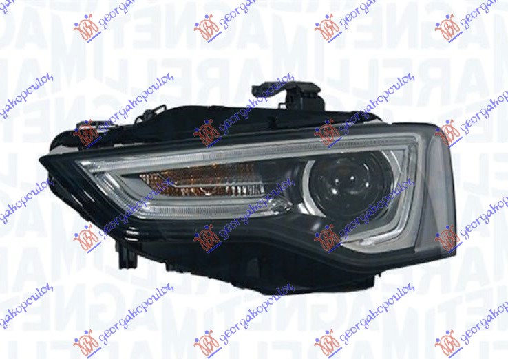HEAD LAMP Bi-XENON BLACK W/LED DRL (MARELLI)