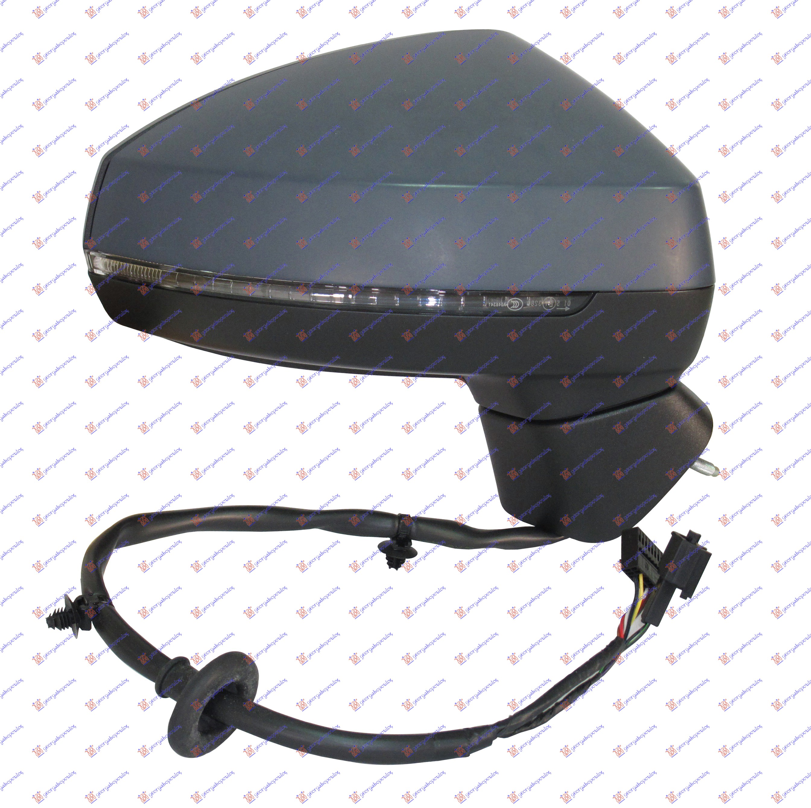 DOOR MIRROR ELECTRICAL HEATED PRIMED (W/SIDE LAMP) (A QUALITY) (CONVEX GLASS)