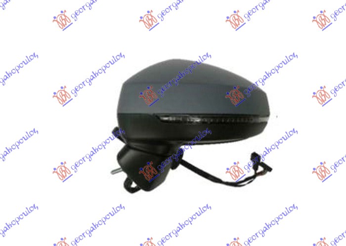 DOOR MIRROR ELECTRICAL HEATED FOLDABLE PRIMED (W/SIDE LAMP & BLIS) (ASPHERICAL GLASS)